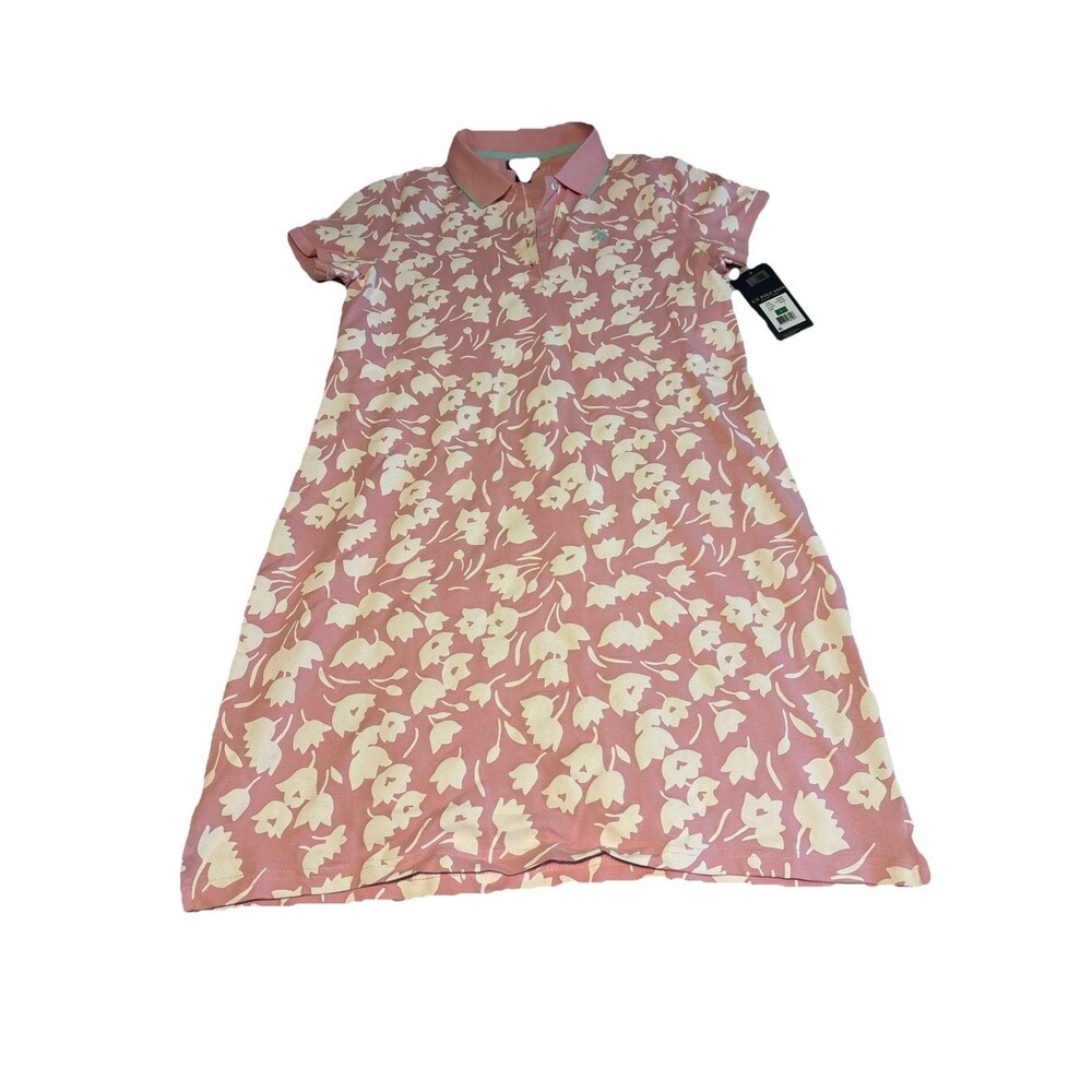 U.S. Polo Assn. Women’s Polo Dress Pink Floral Print Size Large